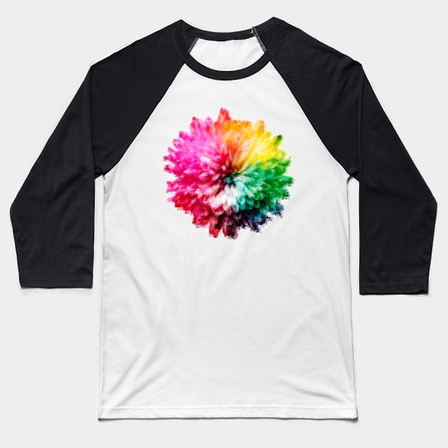 Vivid Surrealistic Flower: A Colorful Masterpiece Baseball T-Shirt by Lighttera